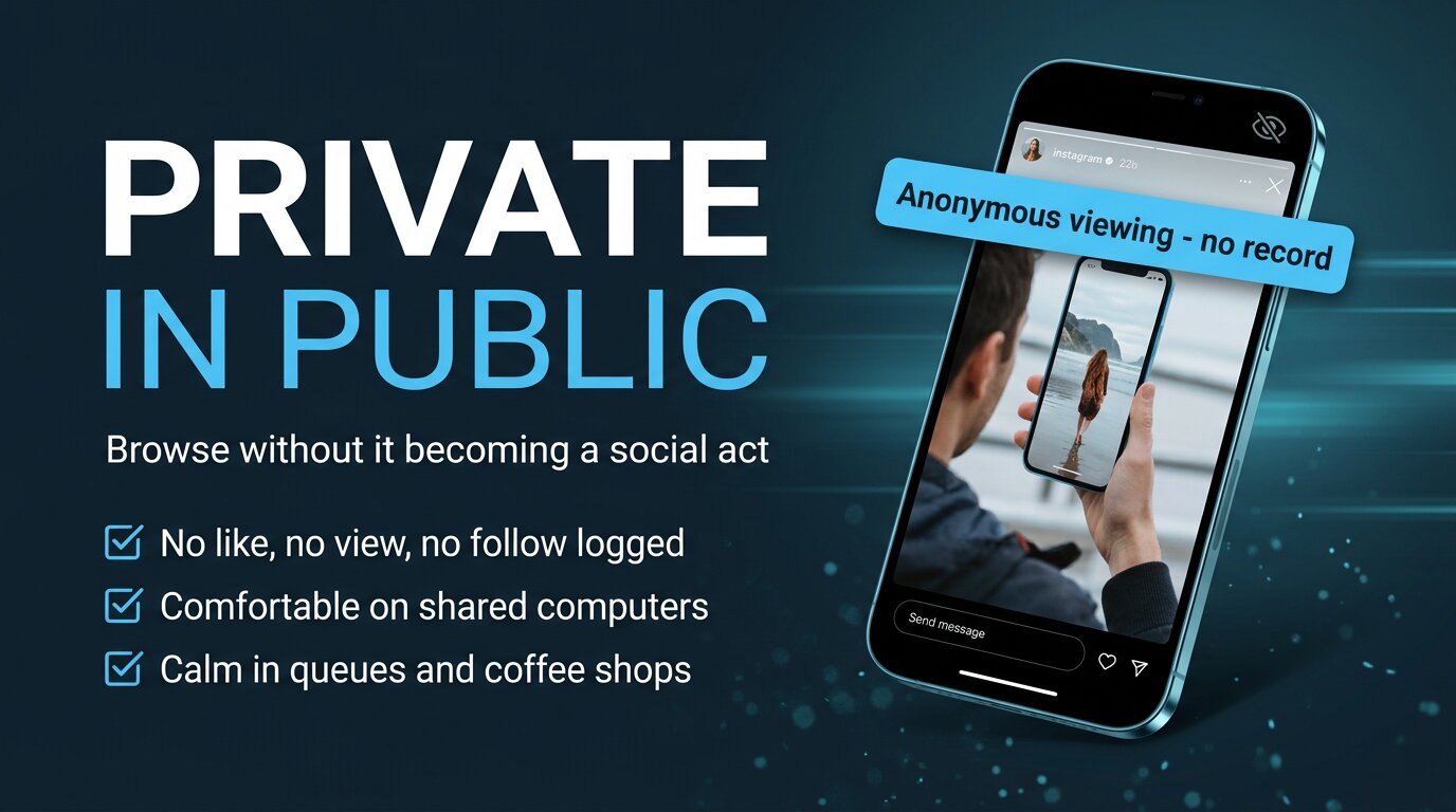 Anonymous viewing being discreet in public places