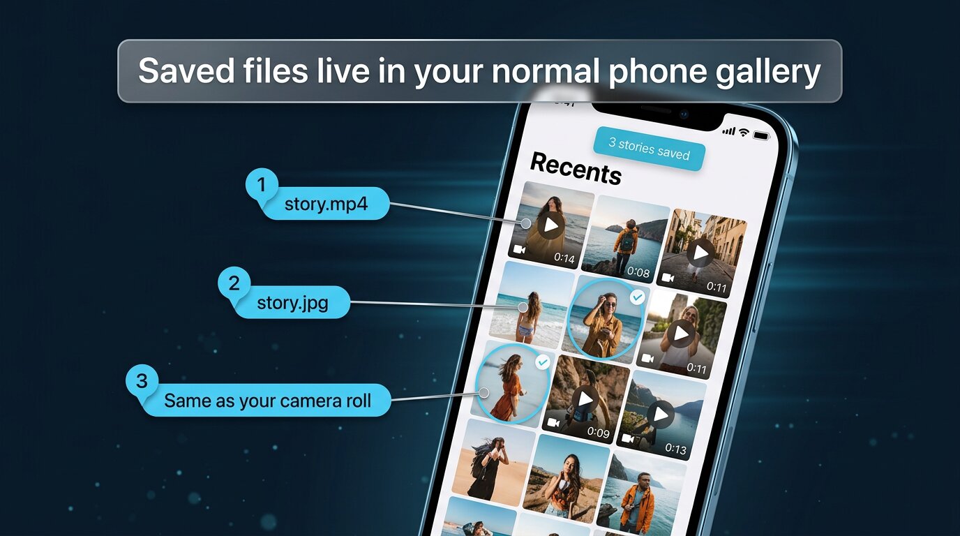 Where downloaded Instagram story files live on your phone