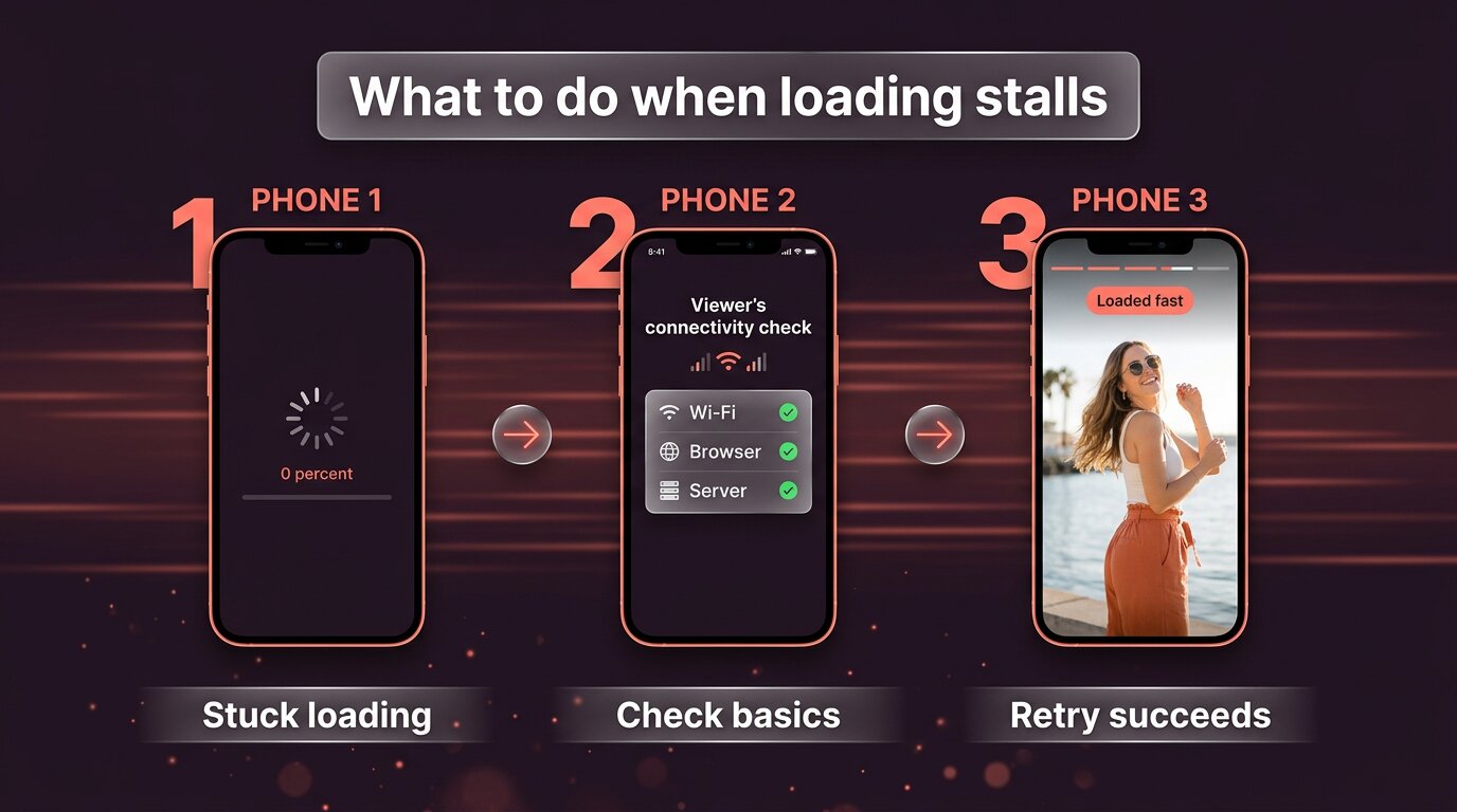 Slow downloading or stuck at 0% - three-step retry flow