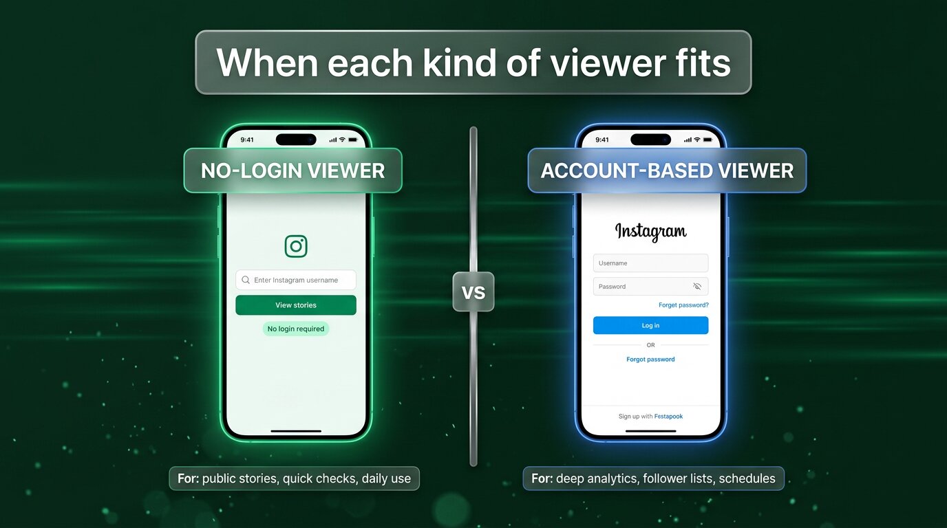 Comparison of no-login viewers and account-based analytics tools