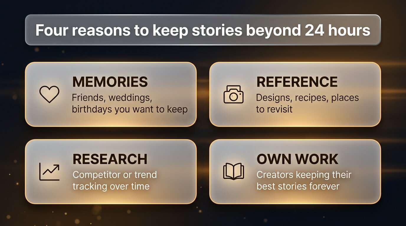 Four genuine use cases for keeping Instagram stories permanently