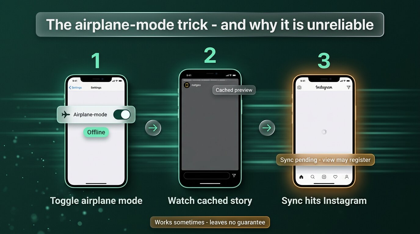 Airplane mode trick for anonymous Instagram story viewing
